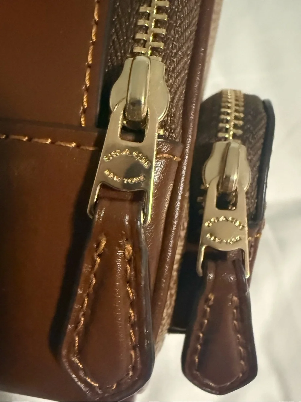 Coach Mini Court Brown Monogram Backpack Bag Charm with Gold Tone Hardware! NWT